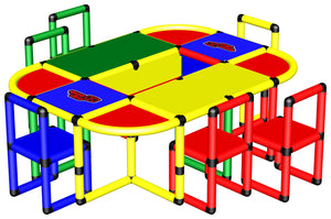 Spieltisch mit 6 Stühlen