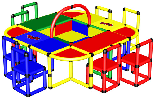 Spieltisch mit 8 Stühlen